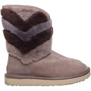 Boho UGG Women’s Tania Blue Gray Chevron Shearling Boots Size 8